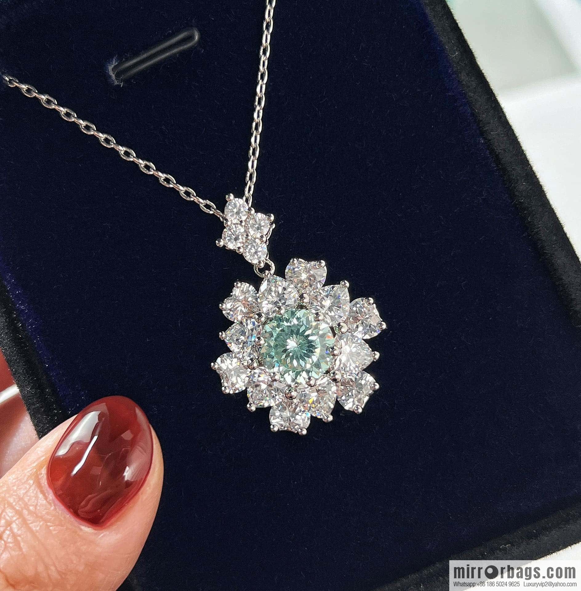 [High-end] Tiffany Paraiba Fireworks Snowflake Cut Necklace Ring