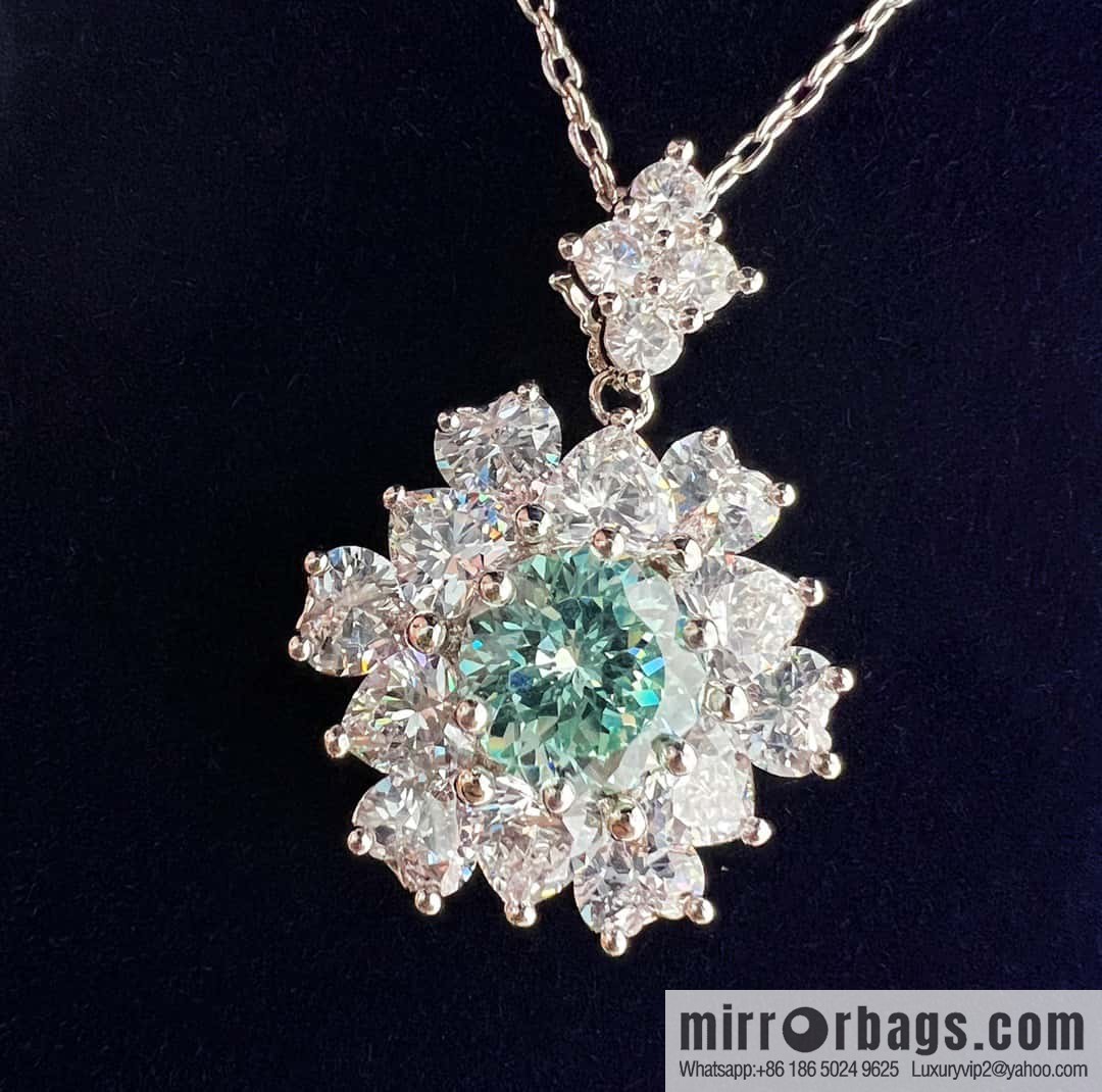 [High-end] Tiffany Paraiba Fireworks Snowflake Cut Necklace Ring