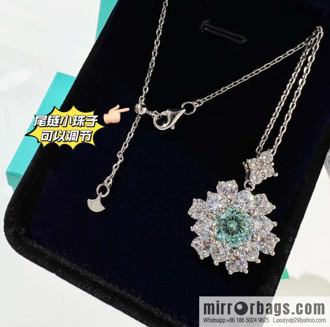 [High-end] Tiffany Paraiba Fireworks Snowflake Cut Necklace Ring