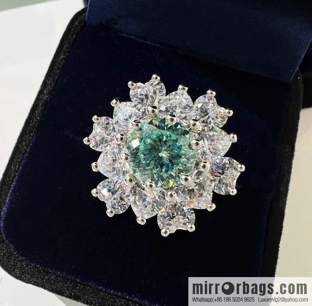 [High-end] Tiffany Paraiba Fireworks Snowflake Cut Necklace Ring