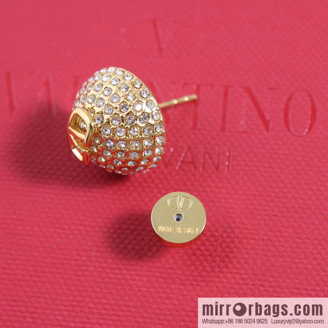 ❗️New ❗️ New ☑️ Valentino round full diamond stud earrings