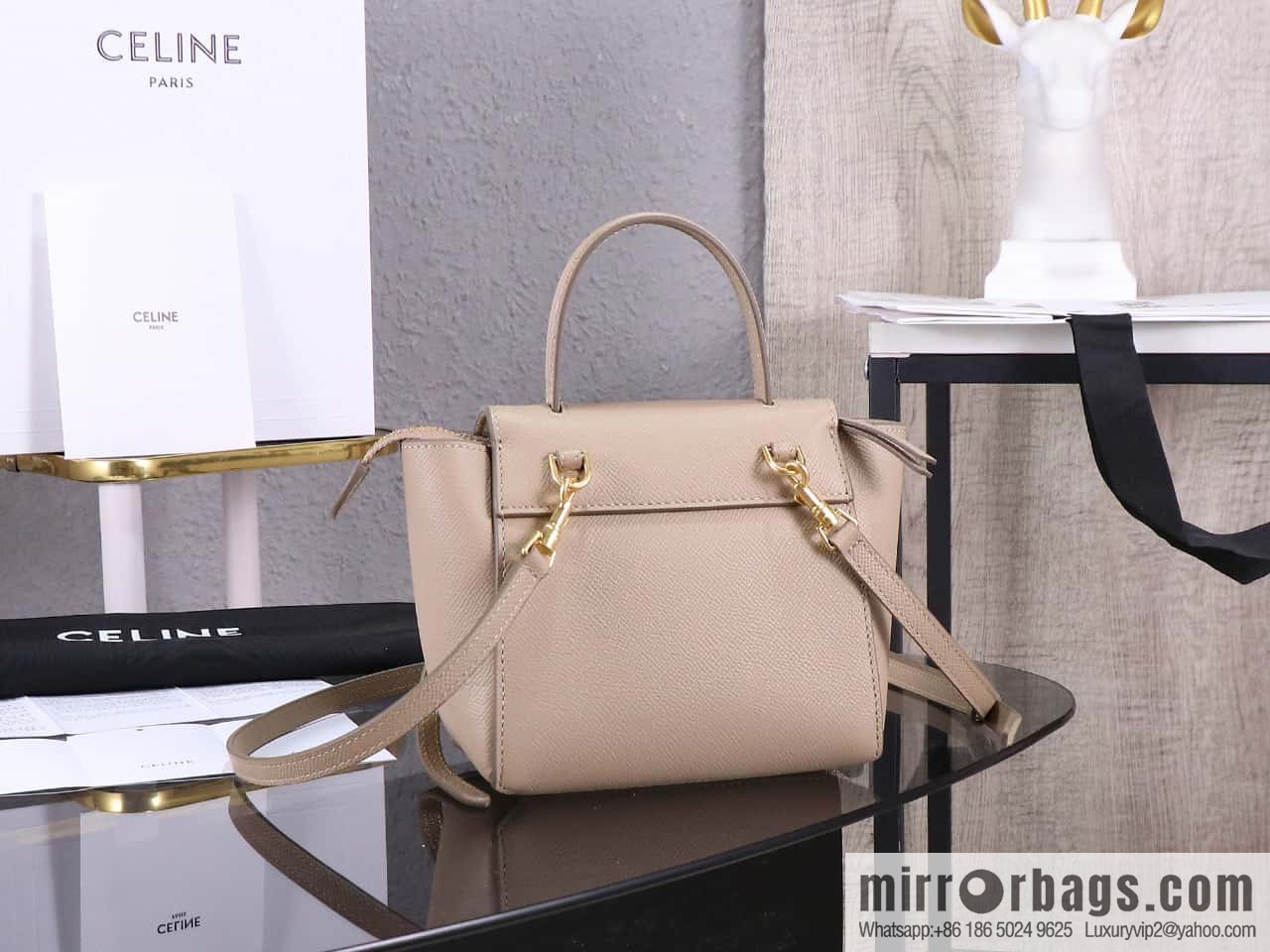 CELINE Belf PICO mini grained calfskin handbag, model 194263
