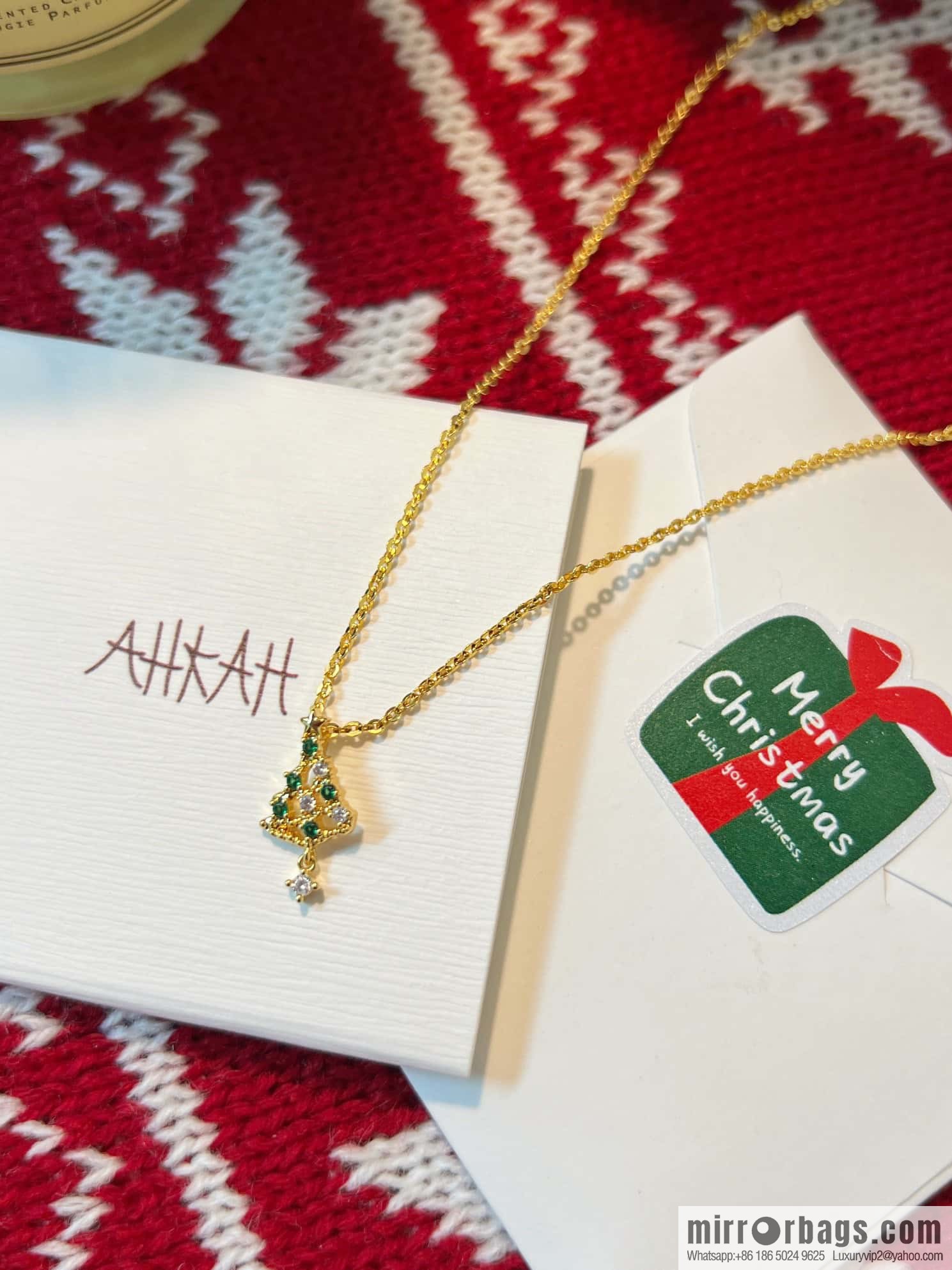 🎄Christmas gift 🎁 new ☑️ AHKAH bell 🔔 Christmas tree 🎄 gingerbread man necklace