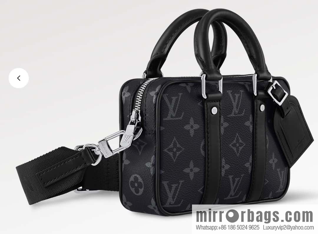 [Boutique‑grade] M82770 black flower mini men's bag briefcase series NANO PORTE DOCUMENTS VOYAGE handbag