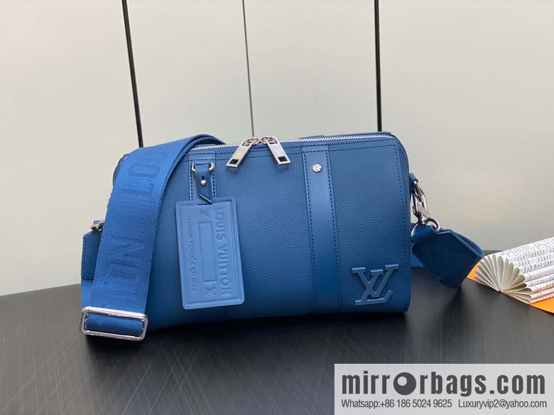 [Boutique‑grade] M23725 dark blue, full leather men's bag pillow bag series CITY KEEPALL AER handbag M22486 57082 M23725 City Keepall handbag