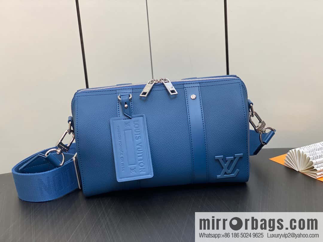 [Boutique‑grade] M23725 dark blue, full leather men's bag pillow bag series CITY KEEPALL AER handbag M22486 57082 M23725 City Keepall handbag