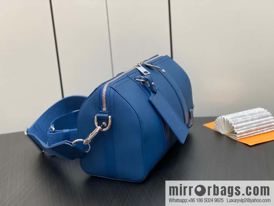 [Boutique‑grade] M23725 dark blue, full leather men's bag pillow bag series CITY KEEPALL AER handbag M22486 57082 M23725 City Keepall handbag