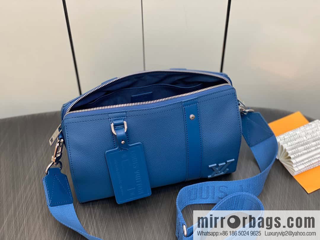 [Boutique‑grade] M23725 dark blue, full leather men's bag pillow bag series CITY KEEPALL AER handbag M22486 57082 M23725 City Keepall handbag