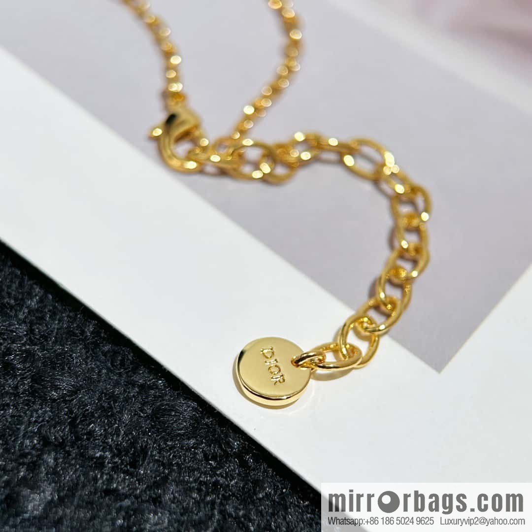 New ☑️ Dior full diamond CD pearl necklace