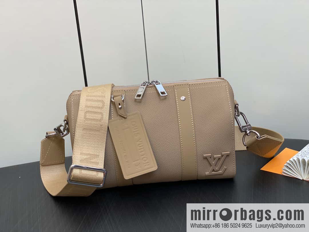 [Boutique‑grade] M23725 apricot, full leather men's bag pillow bag series CITY KEEPALL AER handbag M22486 57082 M23725 City Keepall handbag
