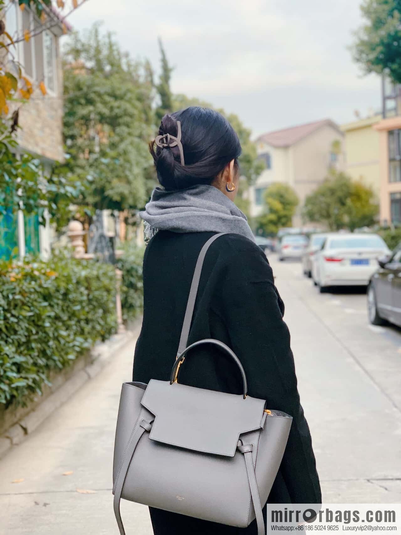 [Premium quality, original leather] CELINE BELT MICRO medium grained calfskin handbag 175520