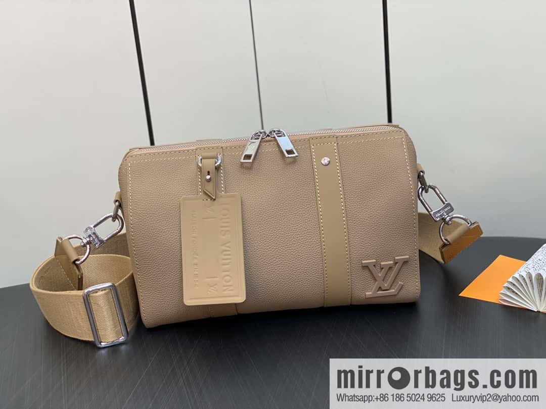 [Boutique‑grade] M23725 apricot, full leather men's bag pillow bag series CITY KEEPALL AER handbag M22486 57082 M23725 City Keepall handbag