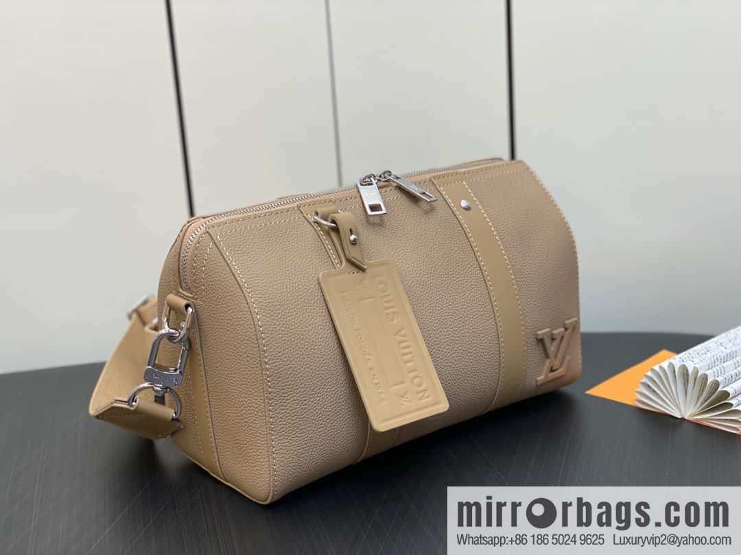 [Boutique‑grade] M23725 apricot, full leather men's bag pillow bag series CITY KEEPALL AER handbag M22486 57082 M23725 City Keepall handbag