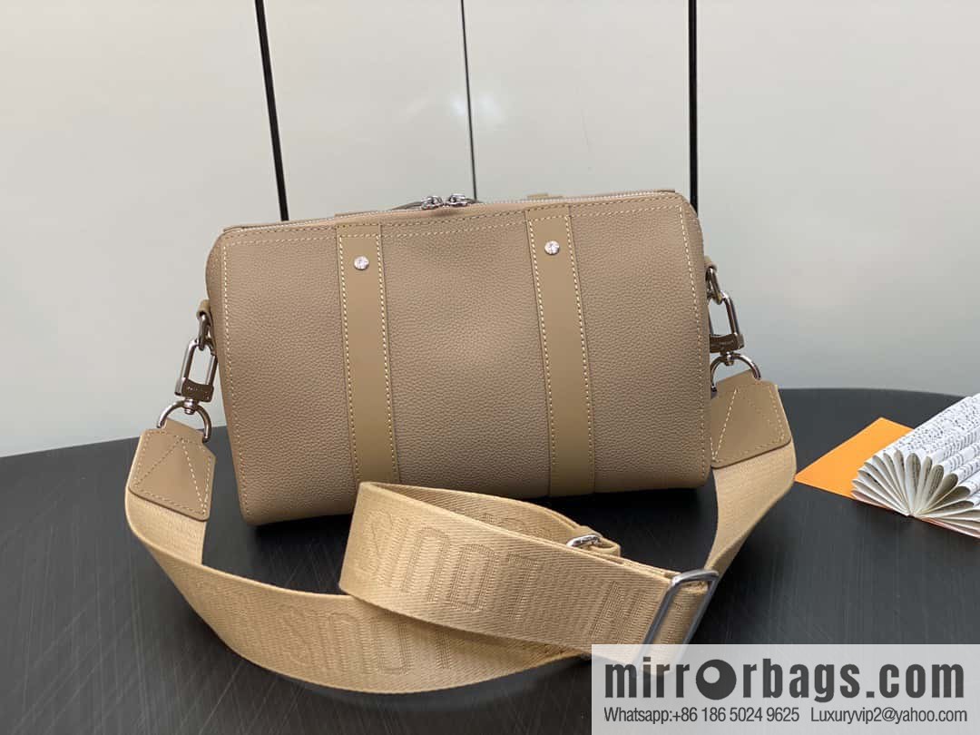 [Boutique‑grade] M23725 apricot, full leather men's bag pillow bag series CITY KEEPALL AER handbag M22486 57082 M23725 City Keepall handbag