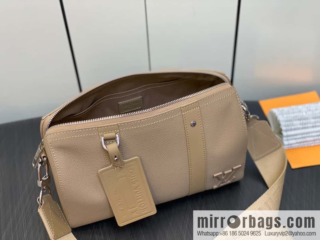 [Boutique‑grade] M23725 apricot, full leather men's bag pillow bag series CITY KEEPALL AER handbag M22486 57082 M23725 City Keepall handbag