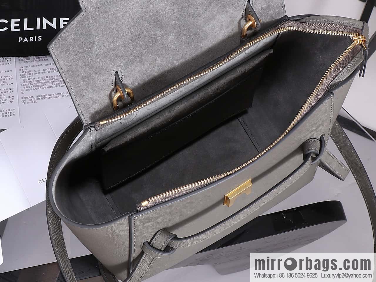 [Premium quality, original leather] CELINE BELT MICRO medium grained calfskin handbag 175520