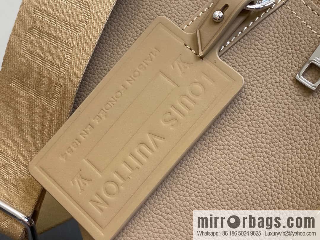 [Boutique‑grade] M23725 apricot, full leather men's bag pillow bag series CITY KEEPALL AER handbag M22486 57082 M23725 City Keepall handbag