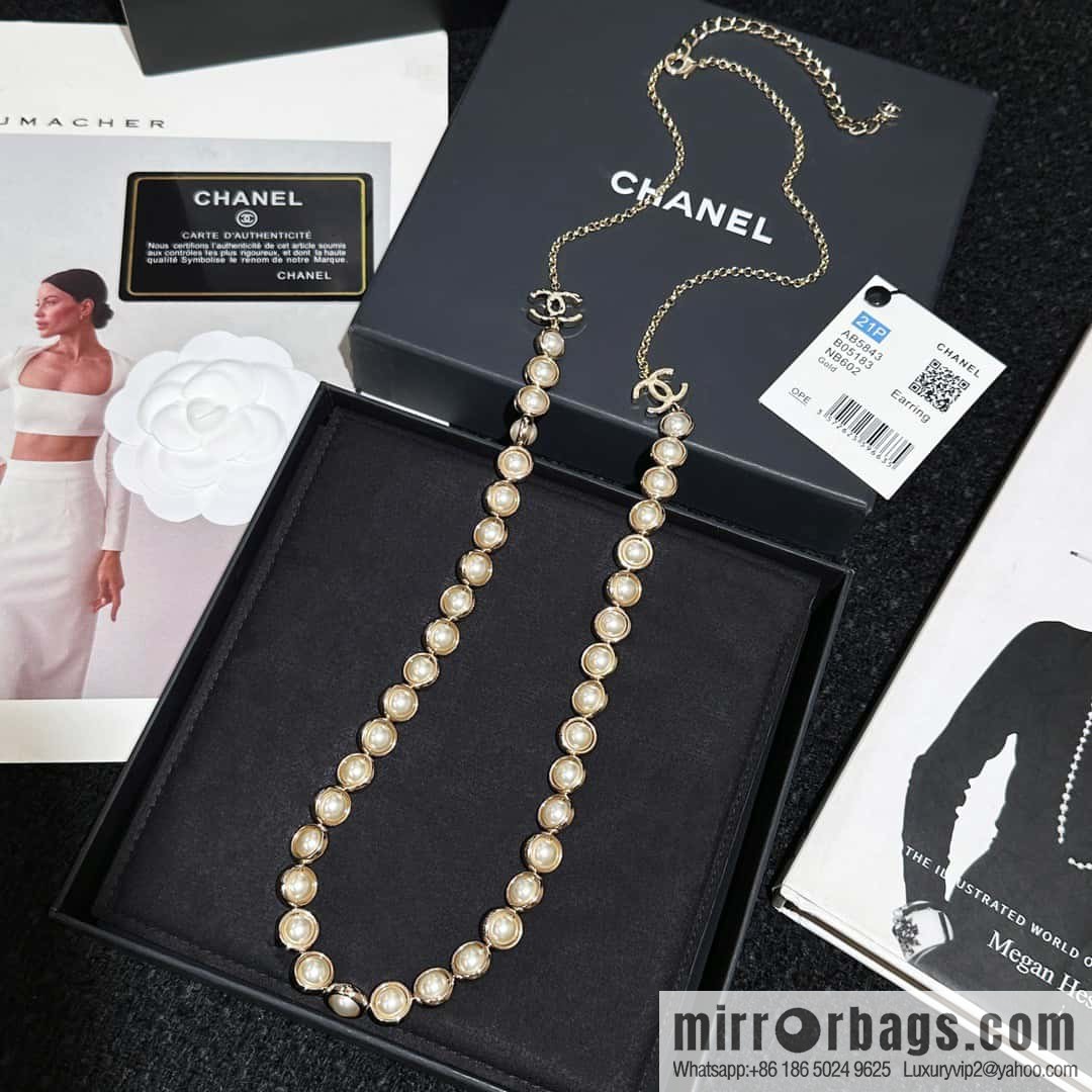 ❗️New ❗️ Chanel necklace ☀️ new ☑️ Chanel double c long pearl necklace sweater chain ☀️