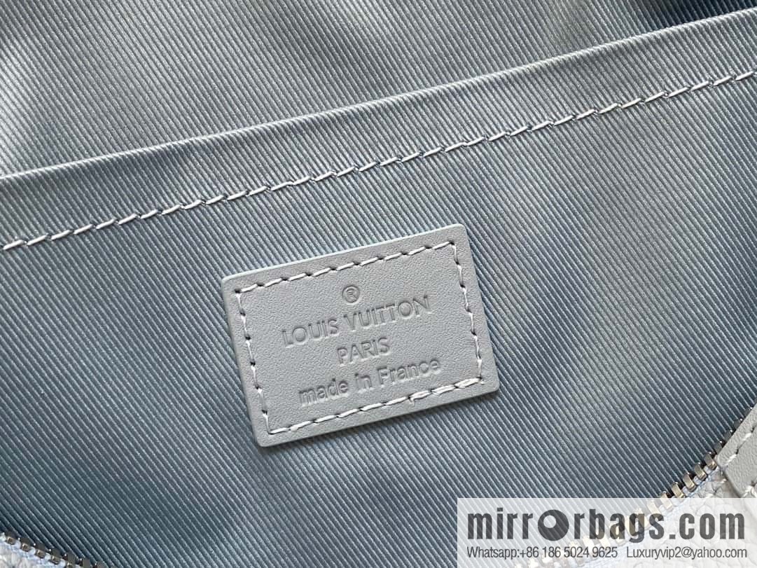 [Boutique‑grade] M23725 light blue, full leather men's bag pillow bag series CITY KEEPALL AER handbag M22486 57082 M23725 City Keepall handbag
