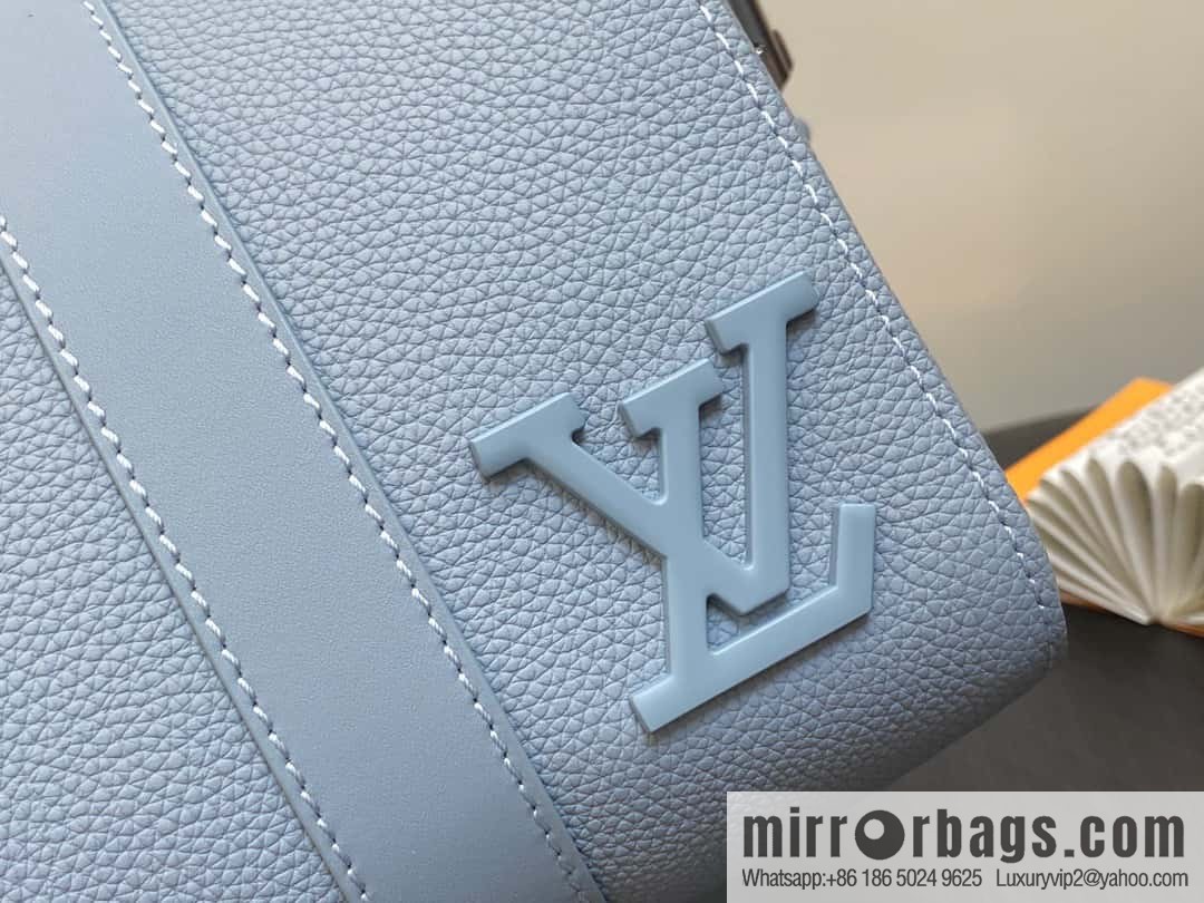 [Boutique‑grade] M23725 light blue, full leather men's bag pillow bag series CITY KEEPALL AER handbag M22486 57082 M23725 City Keepall handbag