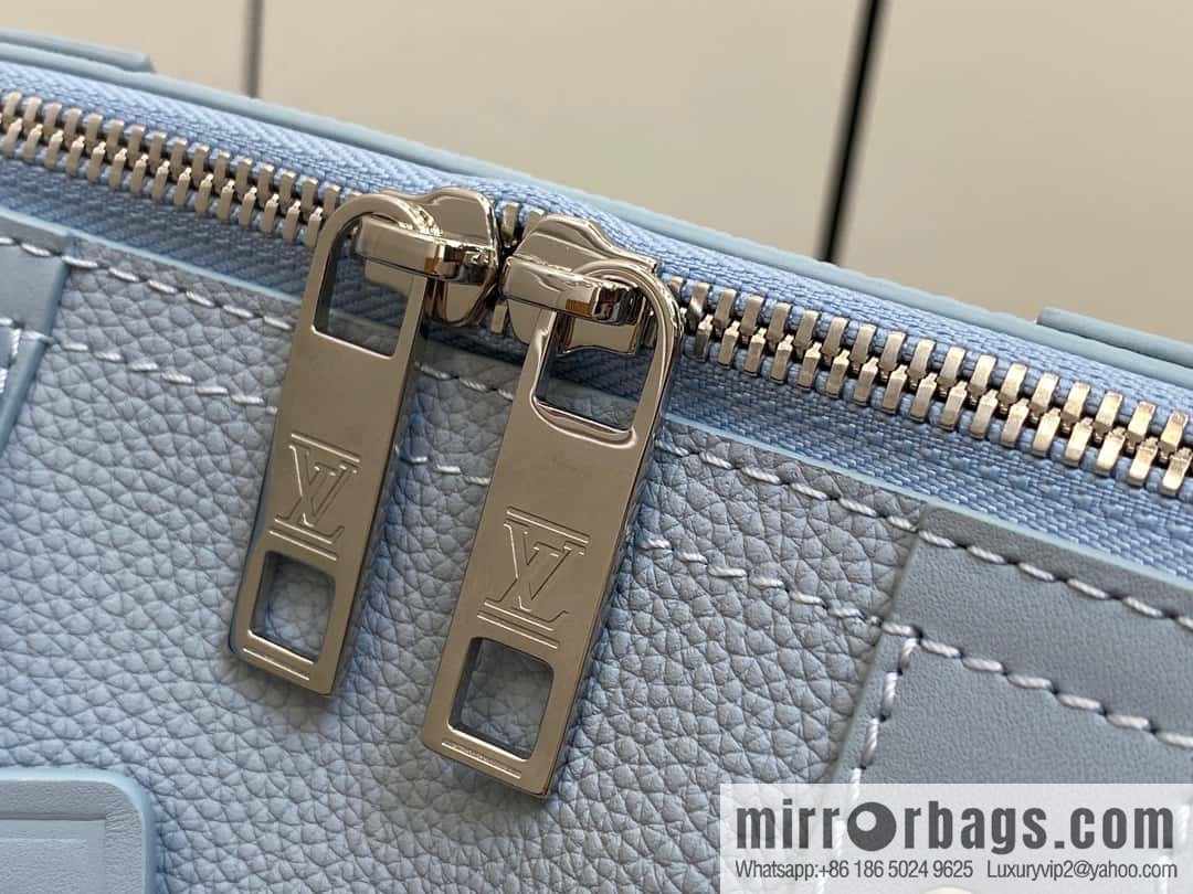 [Boutique‑grade] M23725 light blue, full leather men's bag pillow bag series CITY KEEPALL AER handbag M22486 57082 M23725 City Keepall handbag