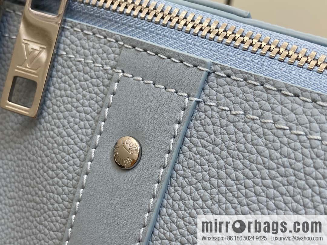 [Boutique‑grade] M23725 light blue, full leather men's bag pillow bag series CITY KEEPALL AER handbag M22486 57082 M23725 City Keepall handbag
