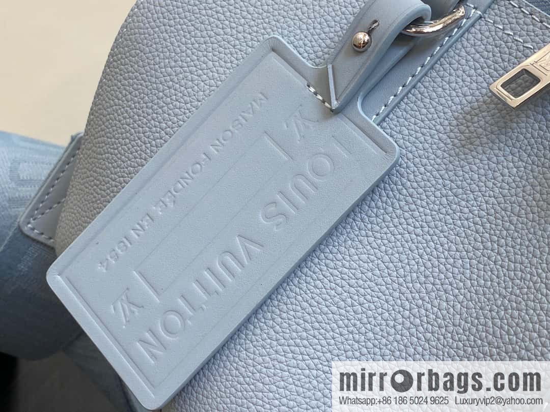 [Boutique‑grade] M23725 light blue, full leather men's bag pillow bag series CITY KEEPALL AER handbag M22486 57082 M23725 City Keepall handbag