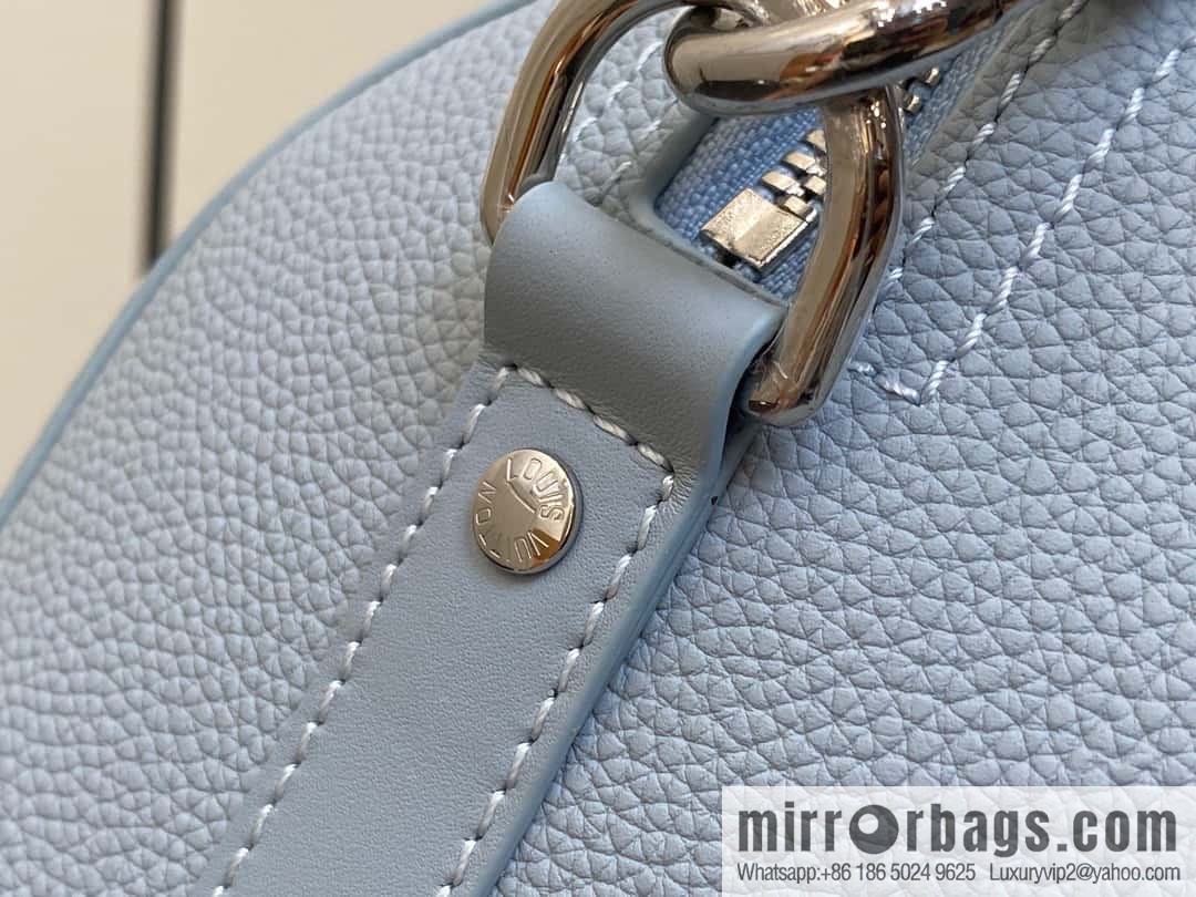 [Boutique‑grade] M23725 light blue, full leather men's bag pillow bag series CITY KEEPALL AER handbag M22486 57082 M23725 City Keepall handbag