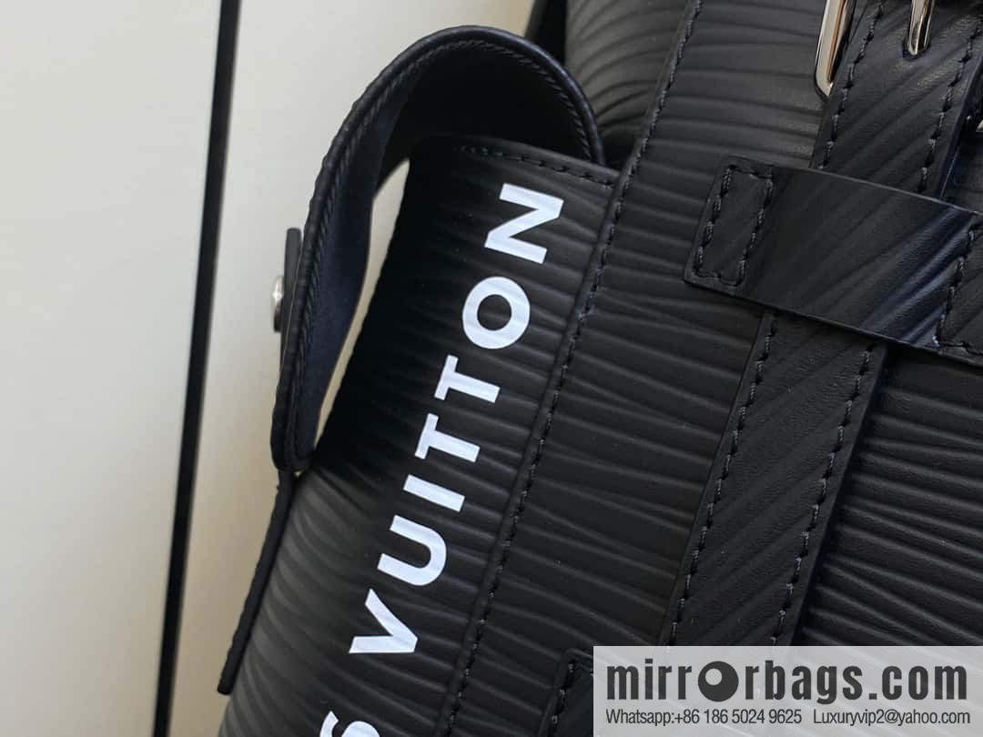 [Premium‑quality] M23764 black letters, full leather epi backpack series Christopher medium backpack M41709
