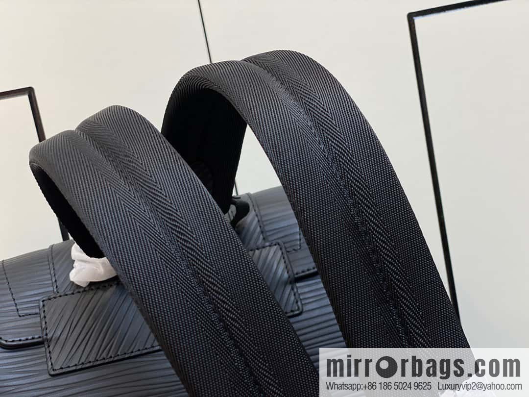 [Premium‑quality] M23764 black letters, full leather epi backpack series Christopher medium backpack M41709