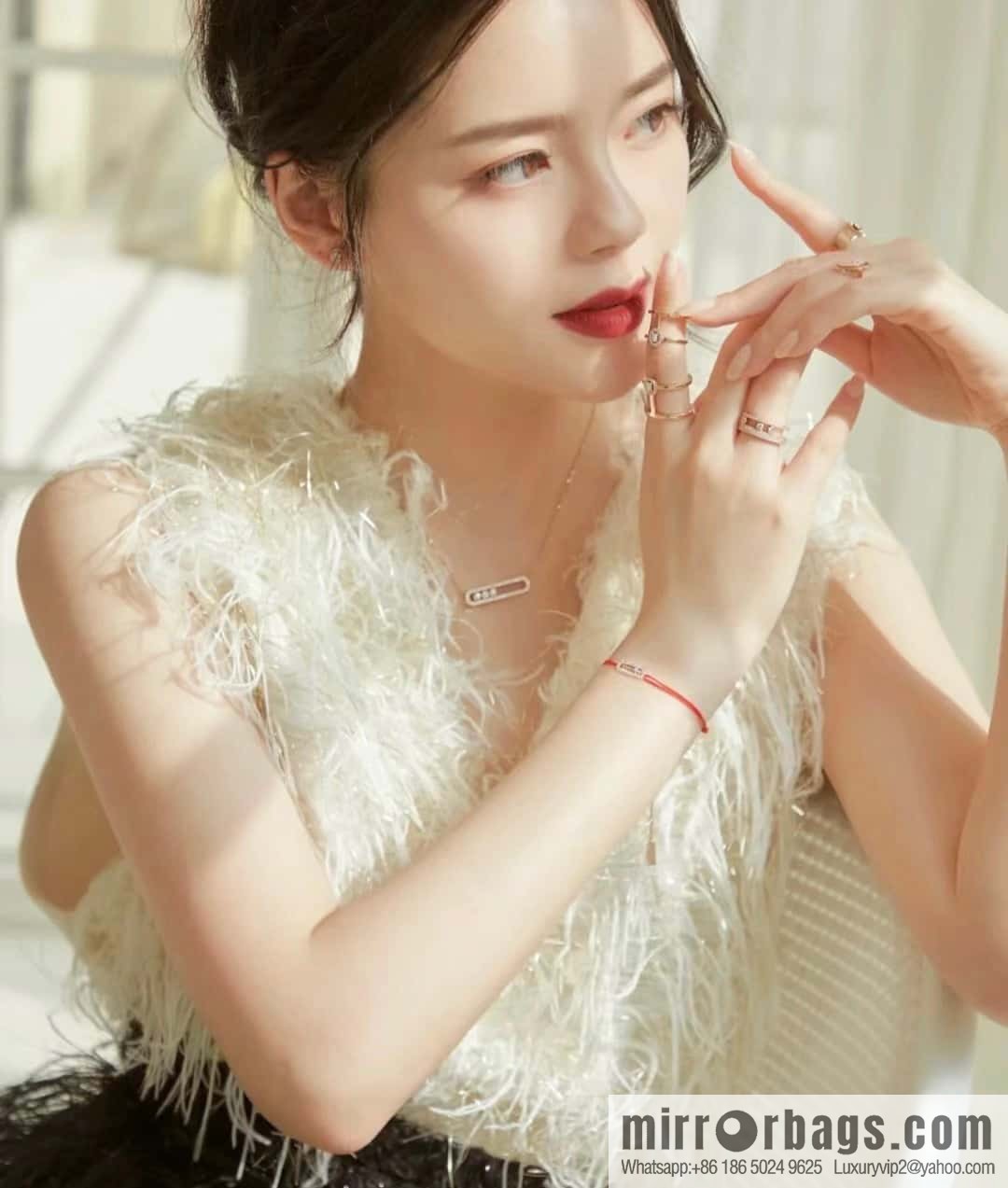 Messika ☀️ MOVE UNO Chinese New Year Limited Edition Diamond Red Rope Bracelet ☀️