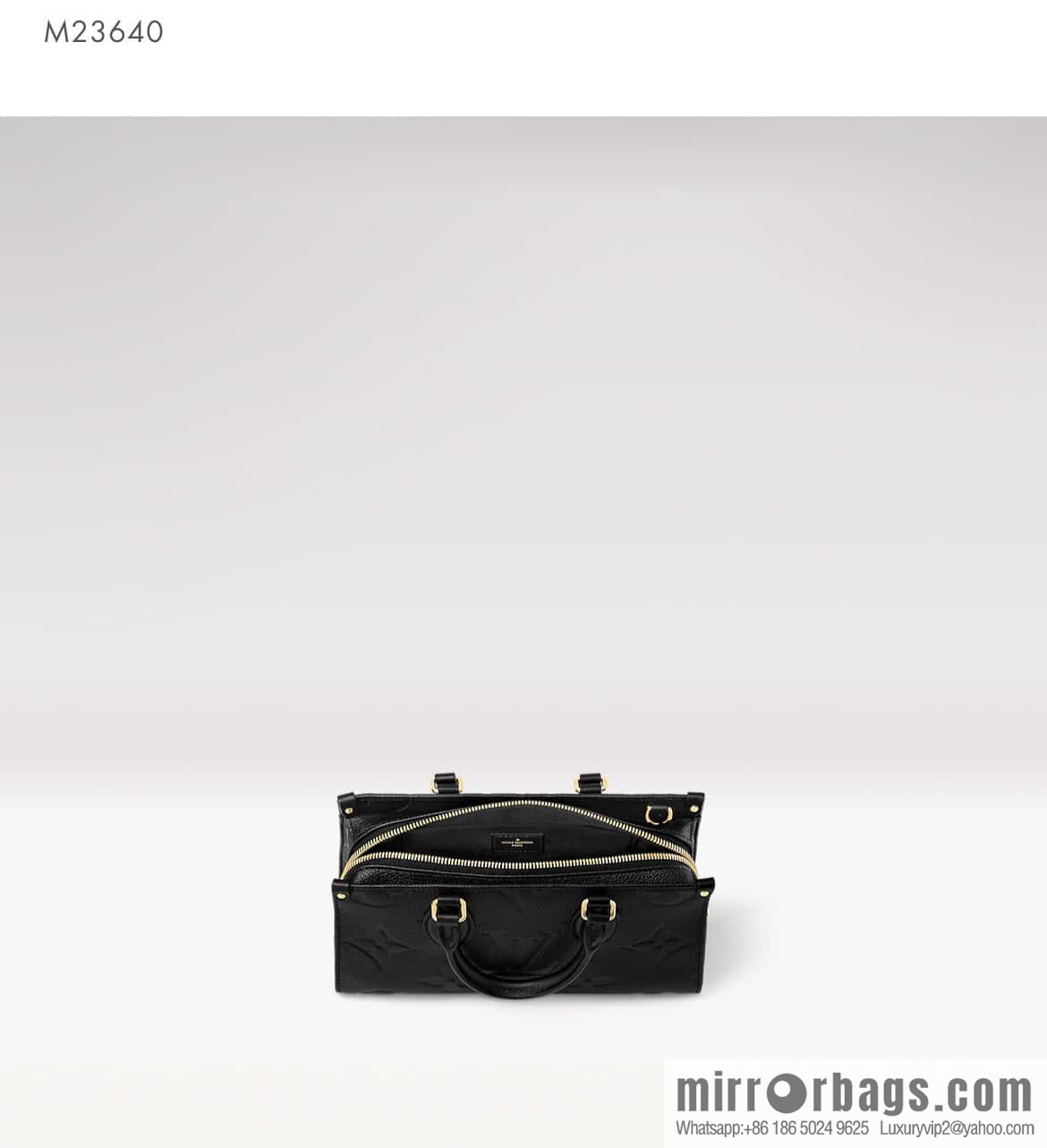[Premium‑quality] M23640 black full leather embossed square bag series, autumn and winter new ONTHEGO EAST WEST handbag M23698