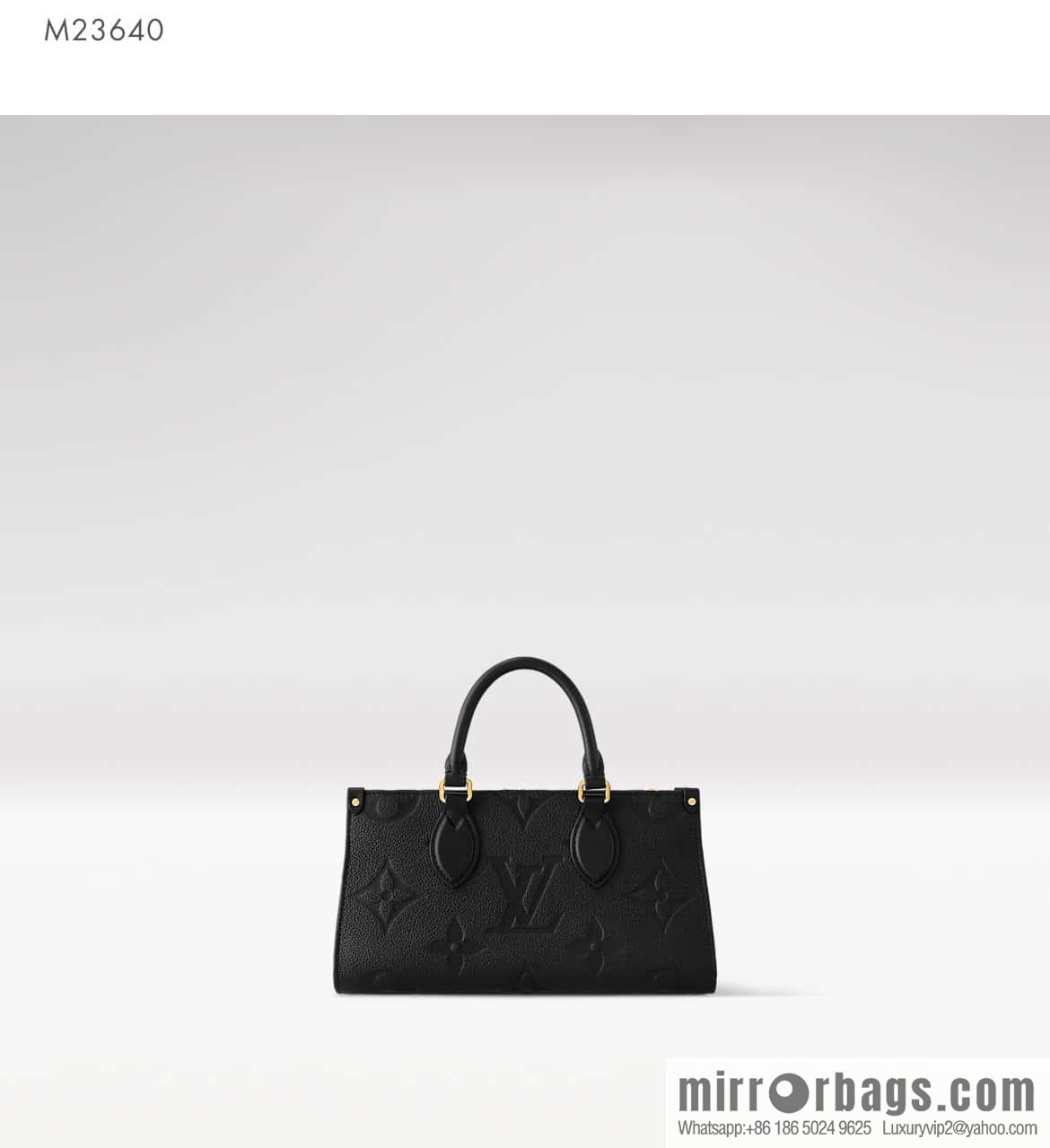 [Premium‑quality] M23640 black full leather embossed square bag series, autumn and winter new ONTHEGO EAST WEST handbag M23698