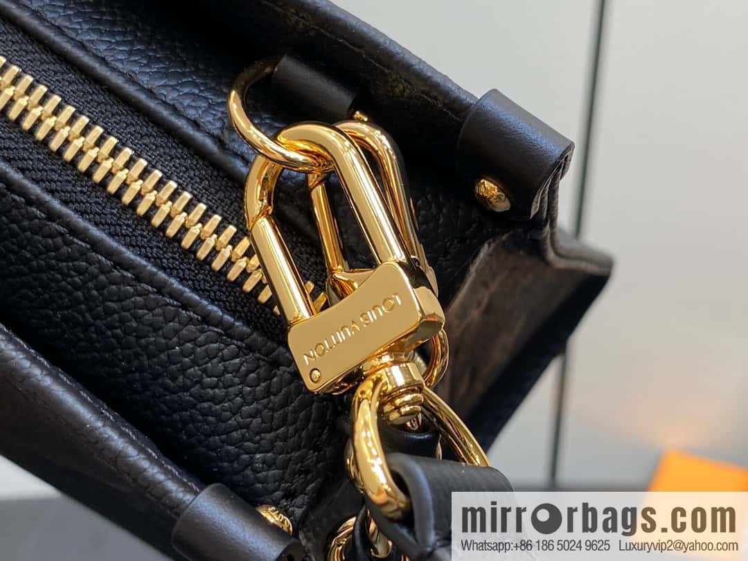 [Premium‑quality] M23640 black full leather embossed square bag series, autumn and winter new ONTHEGO EAST WEST handbag M23698