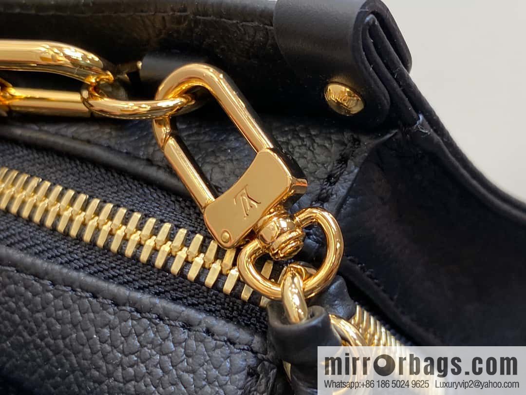 [Premium‑quality] M23640 black full leather embossed square bag series, autumn and winter new ONTHEGO EAST WEST handbag M23698