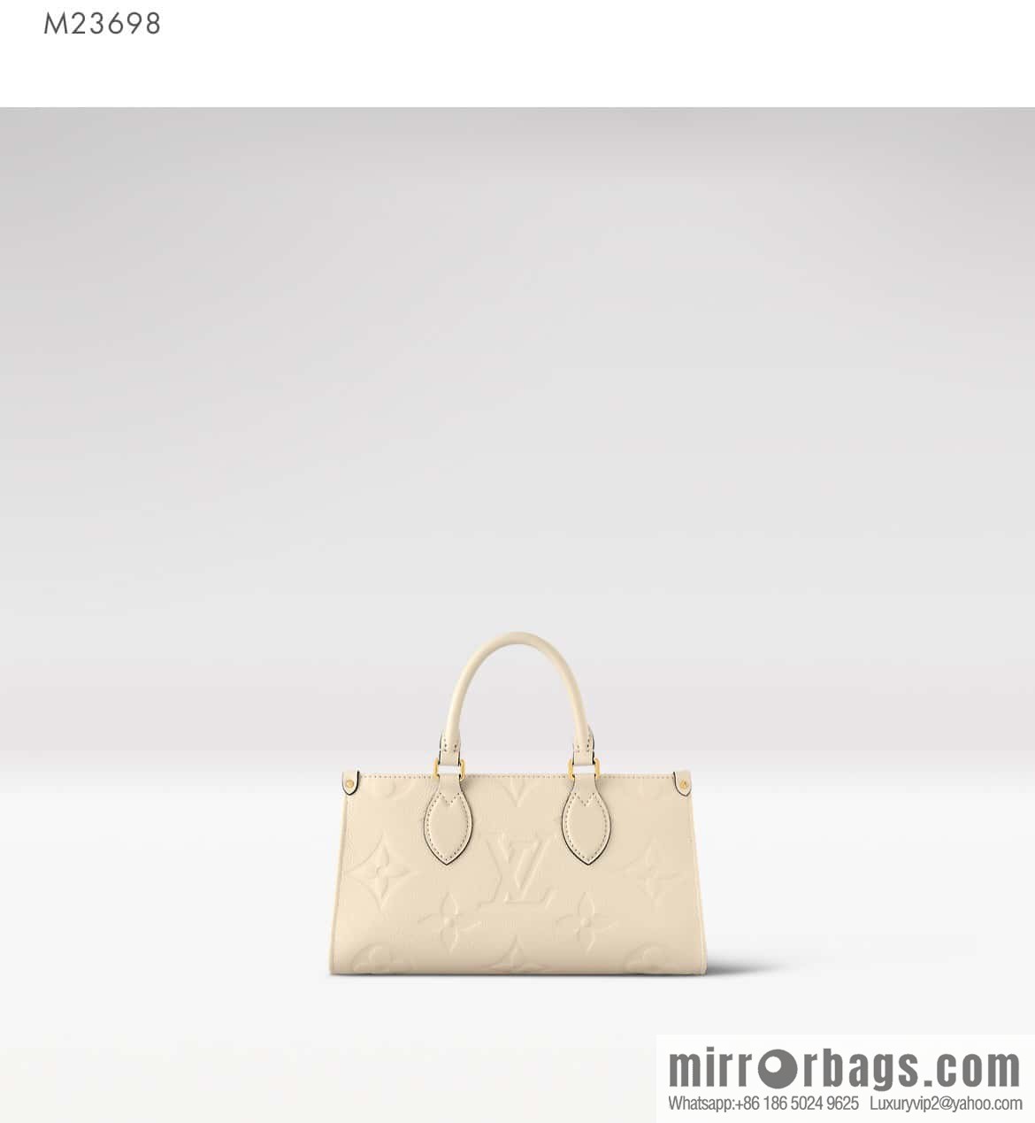 [Boutique‑grade] M23698 meters white, full leather embossed square bag series, autumn and winter new ONTHEGO EAST WEST handbag M23640