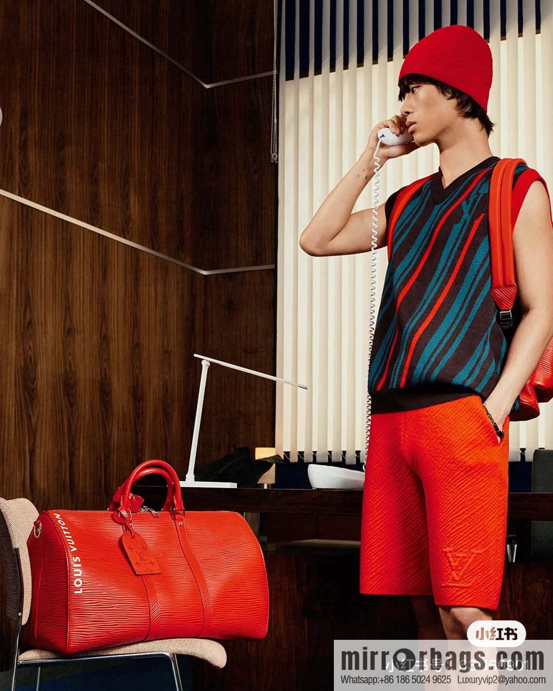 [Boutique‑grade] M23721 red epi full leather travel bag series, this Keepall Bandoulière 50 handbag