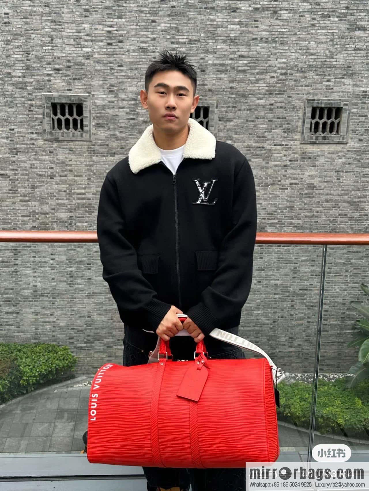 [Boutique‑grade] M23721 red epi full leather travel bag series, this Keepall Bandoulière 50 handbag