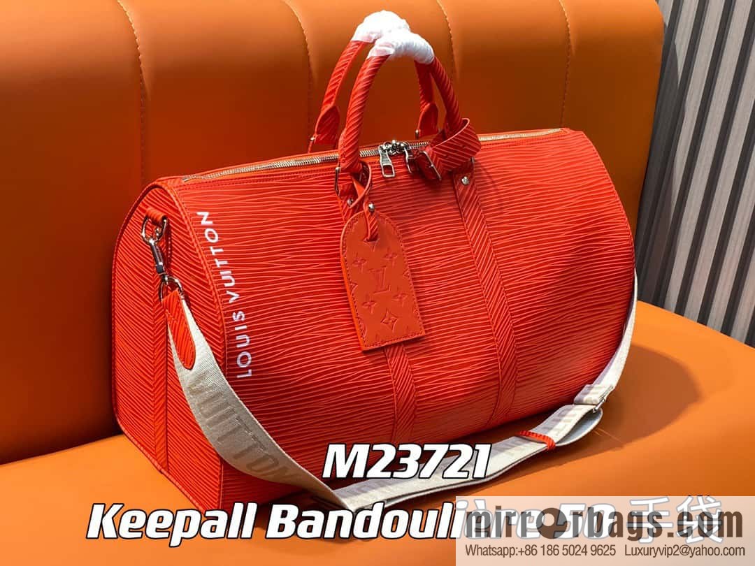 [Boutique‑grade] M23721 red epi full leather travel bag series, this Keepall Bandoulière 50 handbag