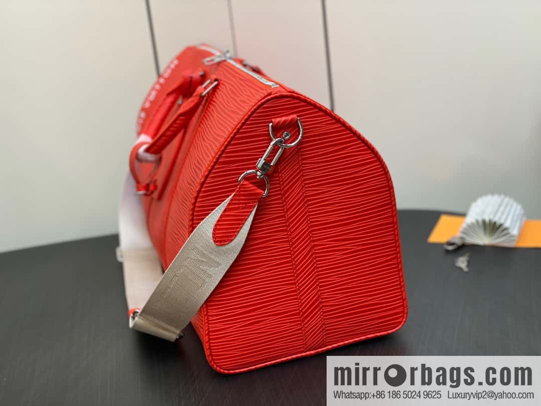 [Boutique‑grade] M23721 red epi full leather travel bag series, this Keepall Bandoulière 50 handbag