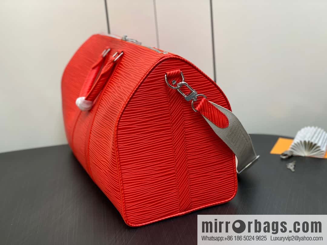 [Boutique‑grade] M23721 red epi full leather travel bag series, this Keepall Bandoulière 50 handbag