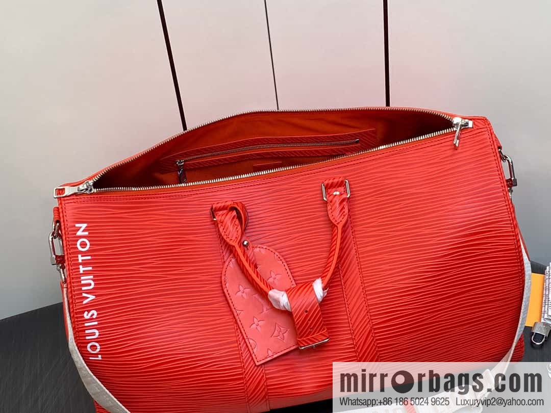 [Boutique‑grade] M23721 red epi full leather travel bag series, this Keepall Bandoulière 50 handbag