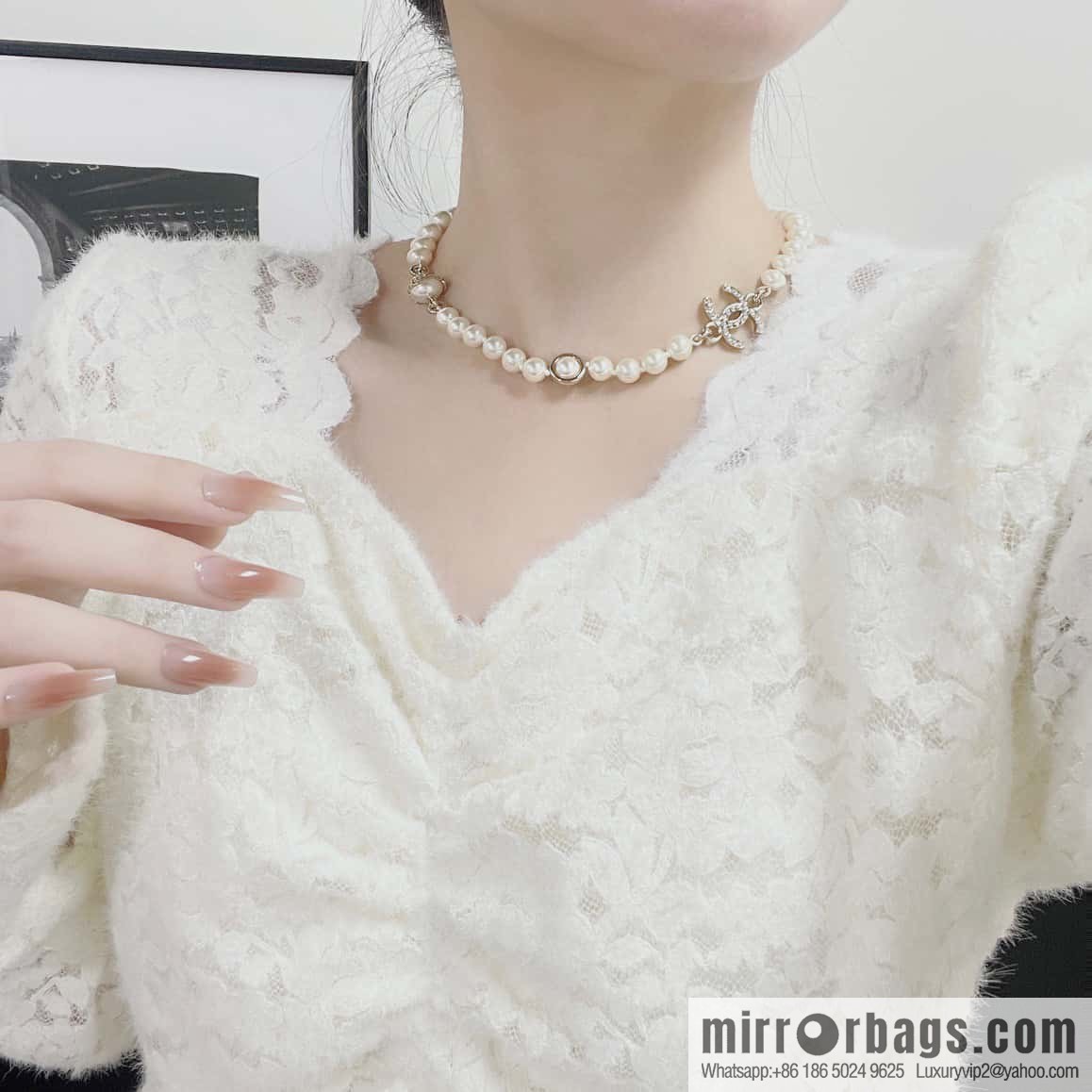☀️New ☑️ Chanel Double C Pearl Necklace ☀️