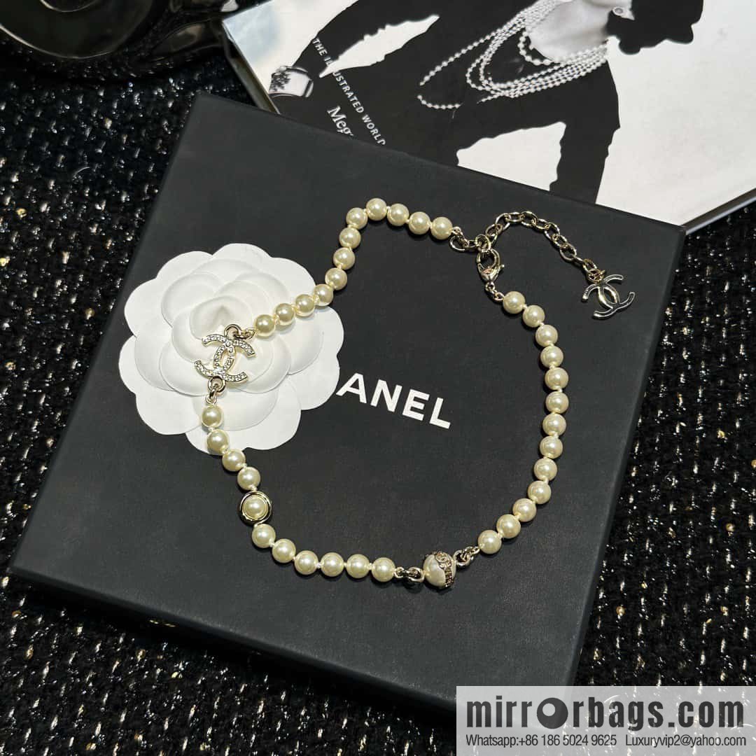 ☀️New ☑️ Chanel Double C Pearl Necklace ☀️