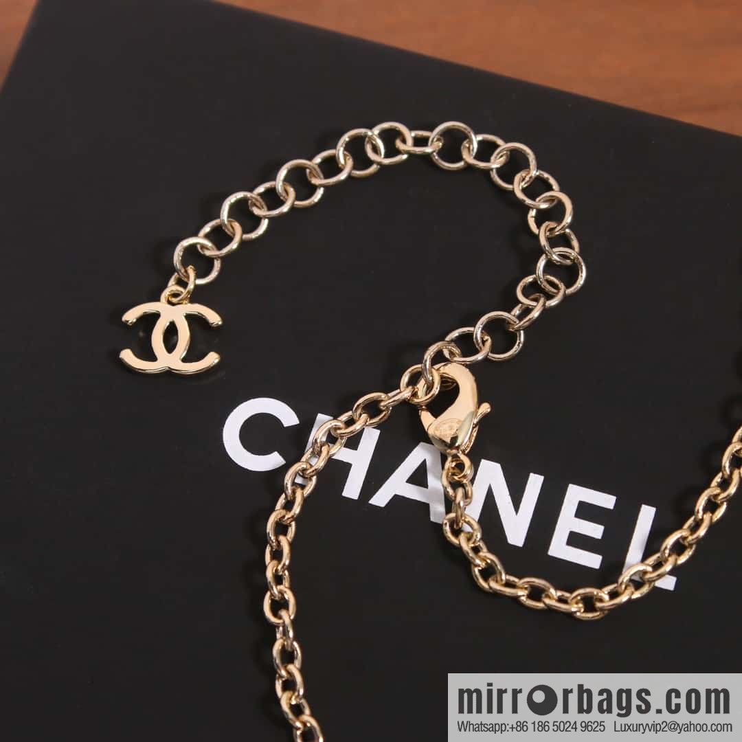 ☀️New ☑️ Chanel Double C Full Diamond Peach Heart Love Necklace ☀️