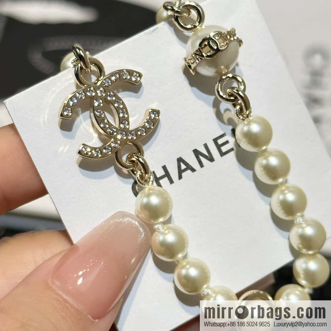 ☀️New ☑️ Chanel Double C Pearl Necklace ☀️