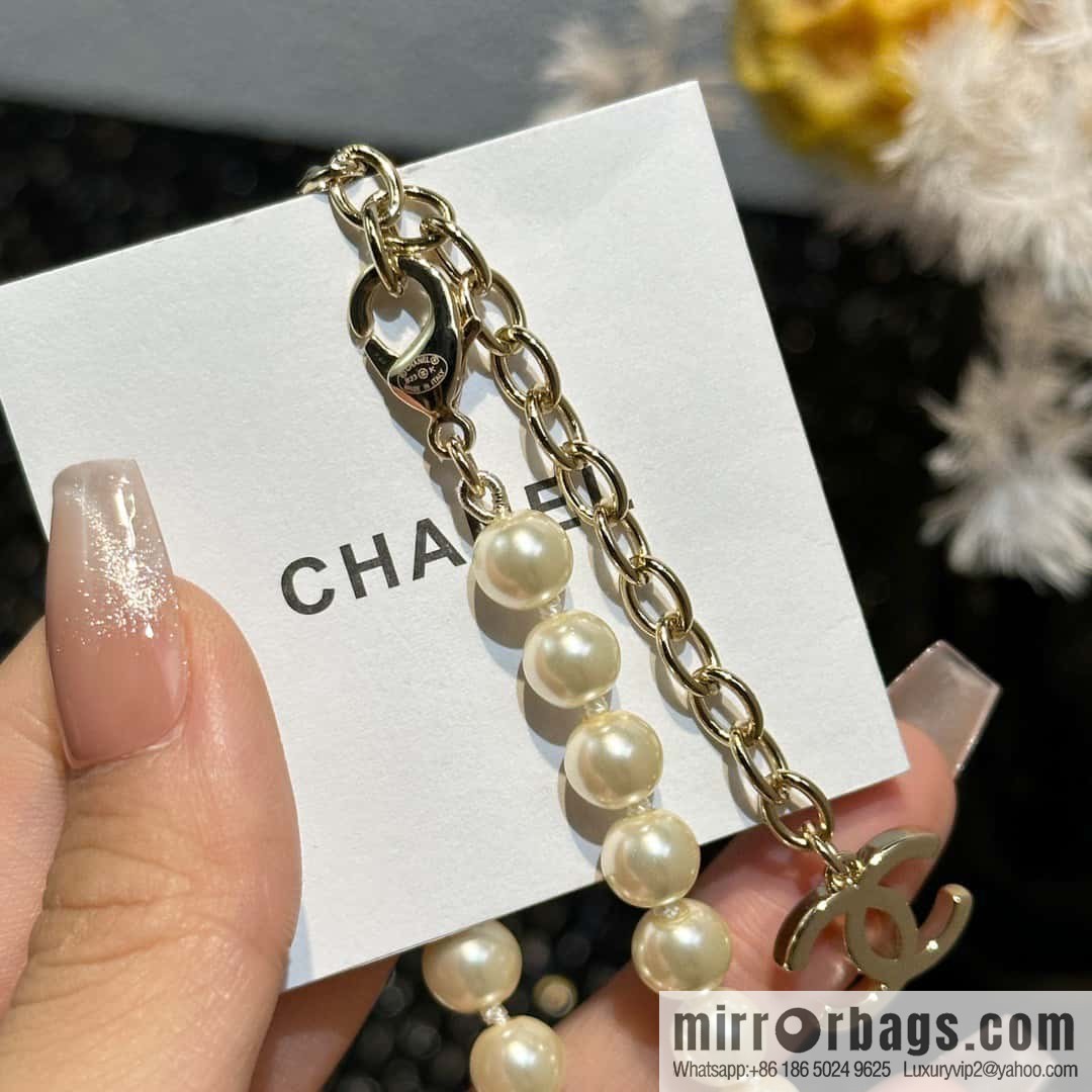 ☀️New ☑️ Chanel Double C Pearl Necklace ☀️