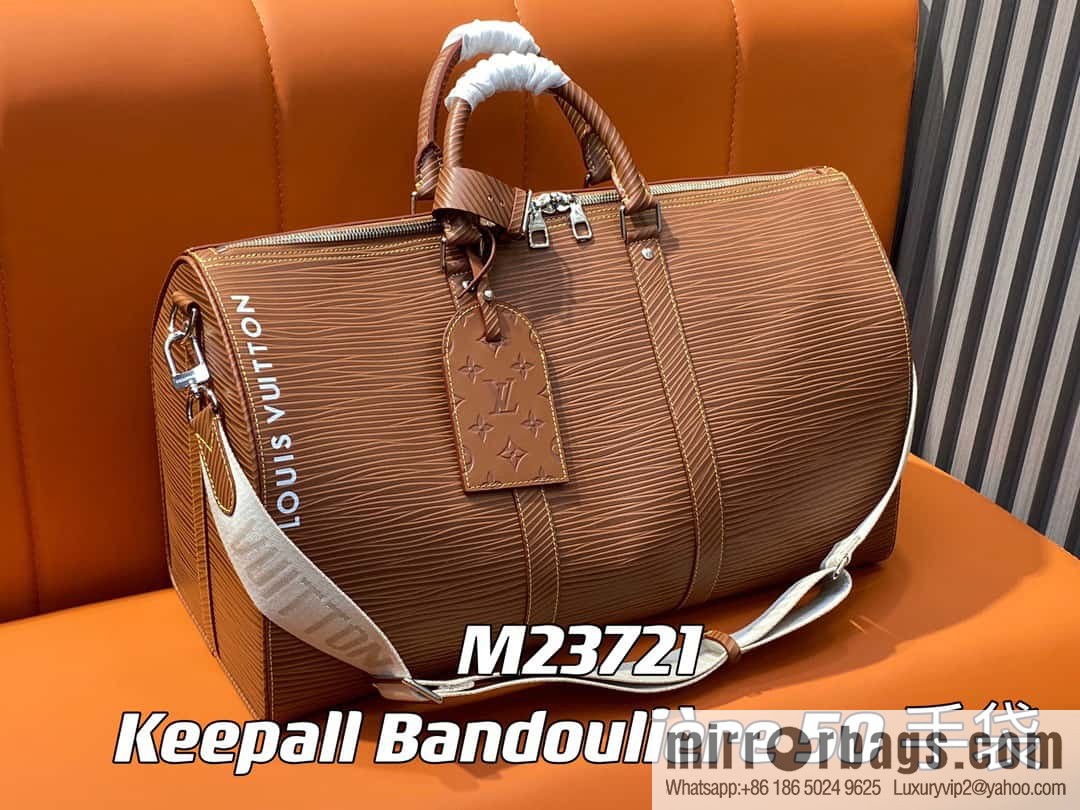 [Boutique‑grade] M23721 brown epi full leather travel bag series, this Keepall Bandoulière 50 handbag