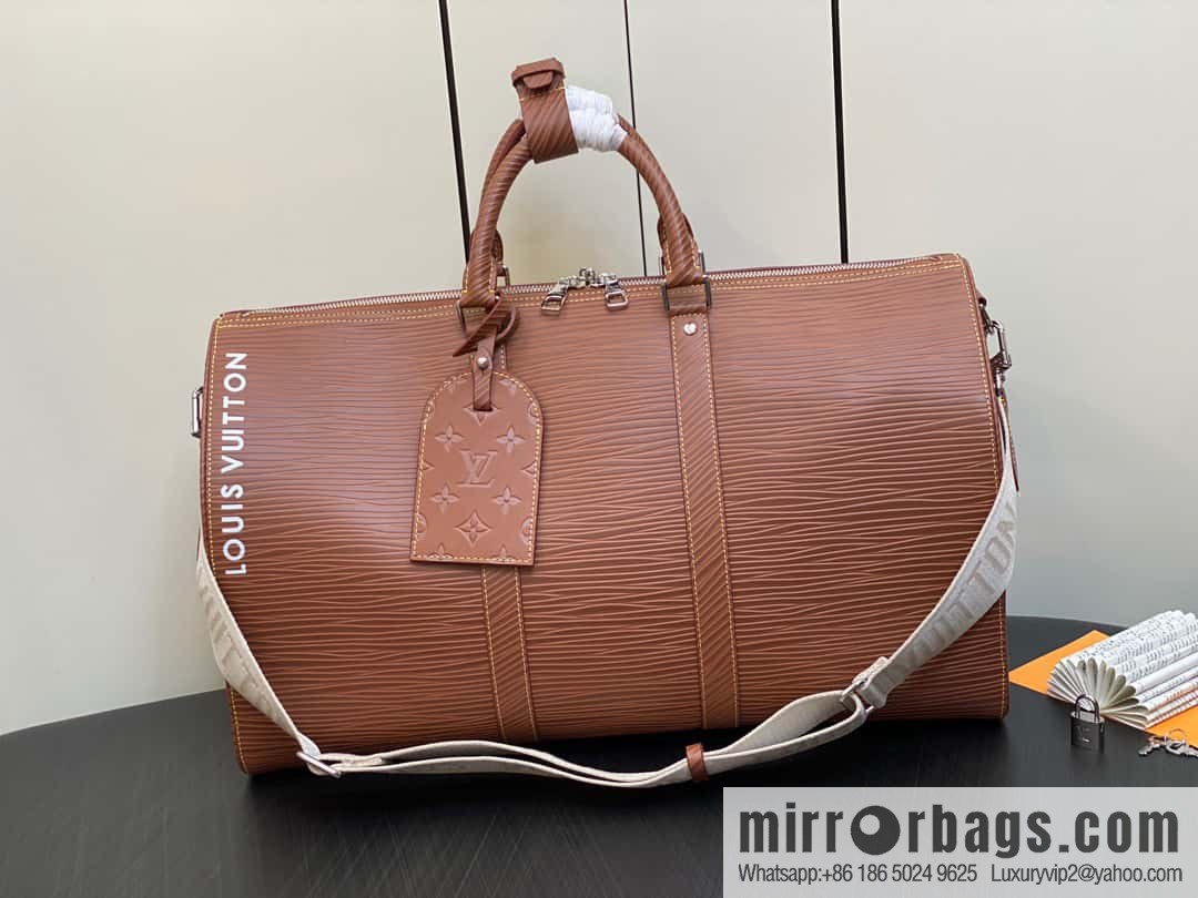 [Boutique‑grade] M23721 brown epi full leather travel bag series, this Keepall Bandoulière 50 handbag