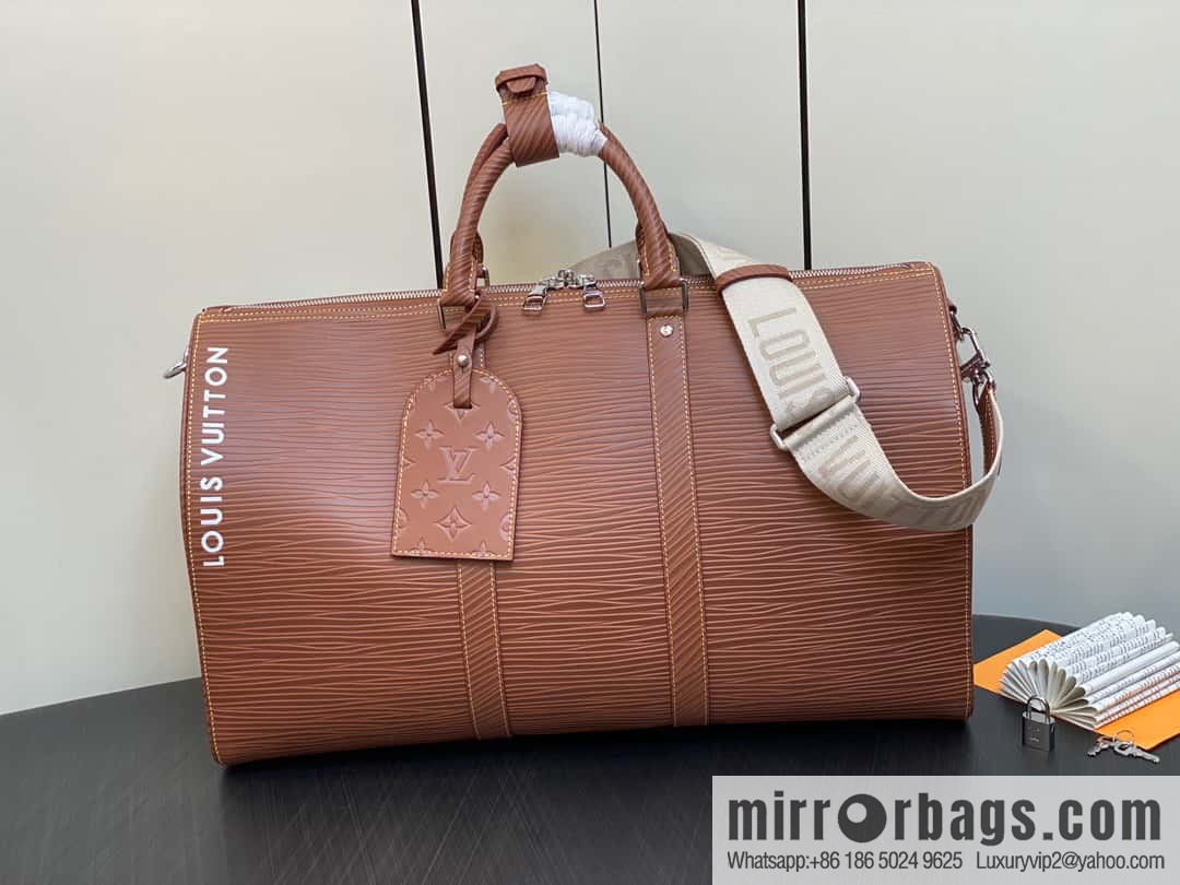 [Boutique‑grade] M23721 brown epi full leather travel bag series, this Keepall Bandoulière 50 handbag